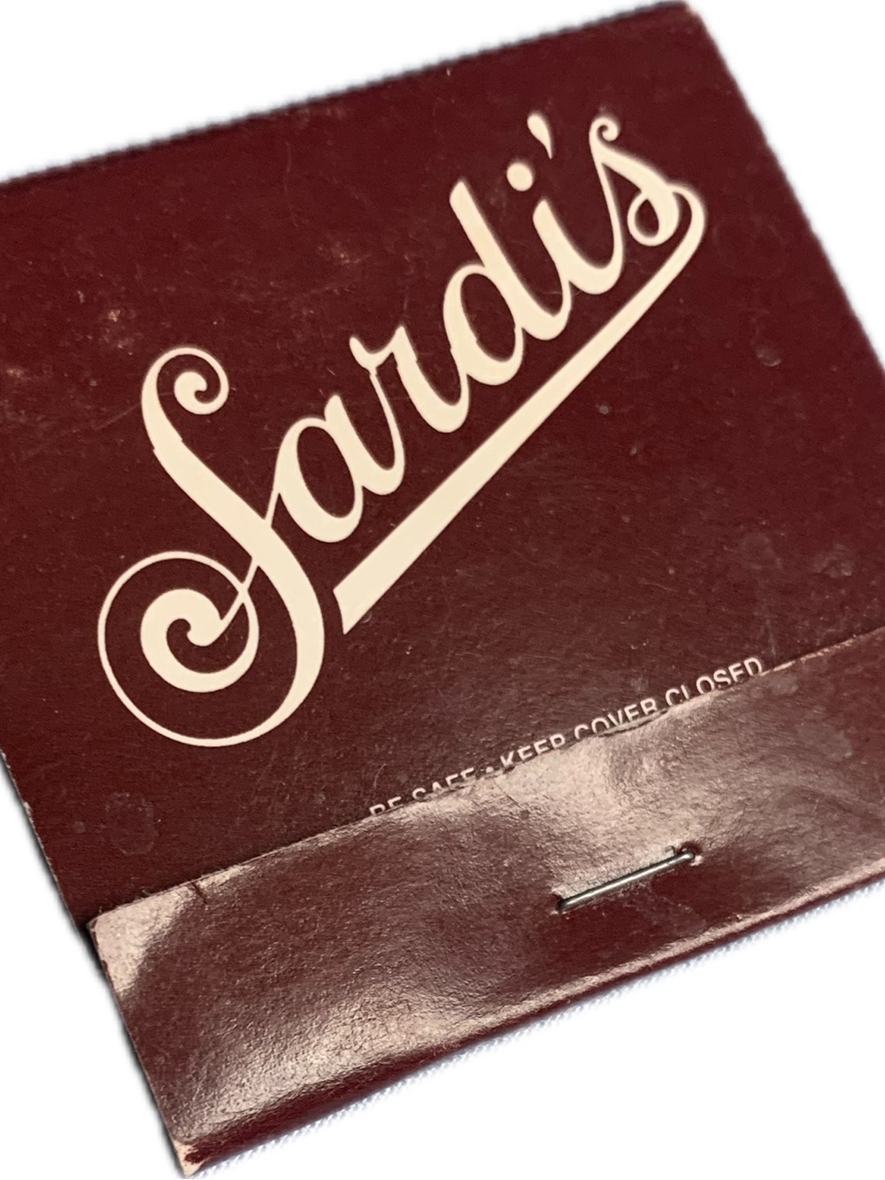 Sardis New York classic restaurant Maroon Matchbook